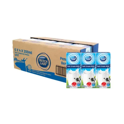 Dutch Lady Pure Farm Full Cream Milk 200ml x 24 Boxes - Image 1